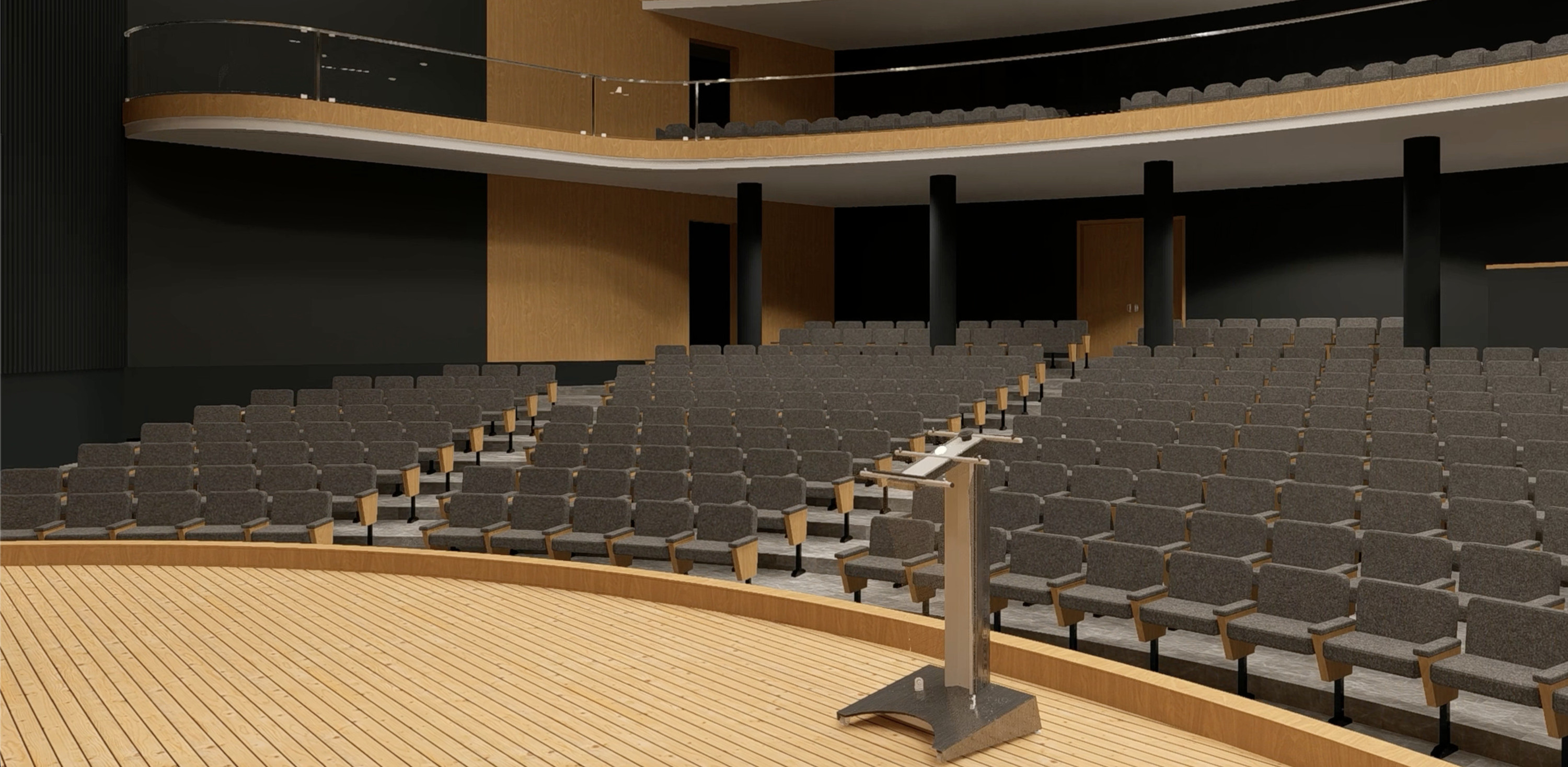 Rendering of the planned auditorium