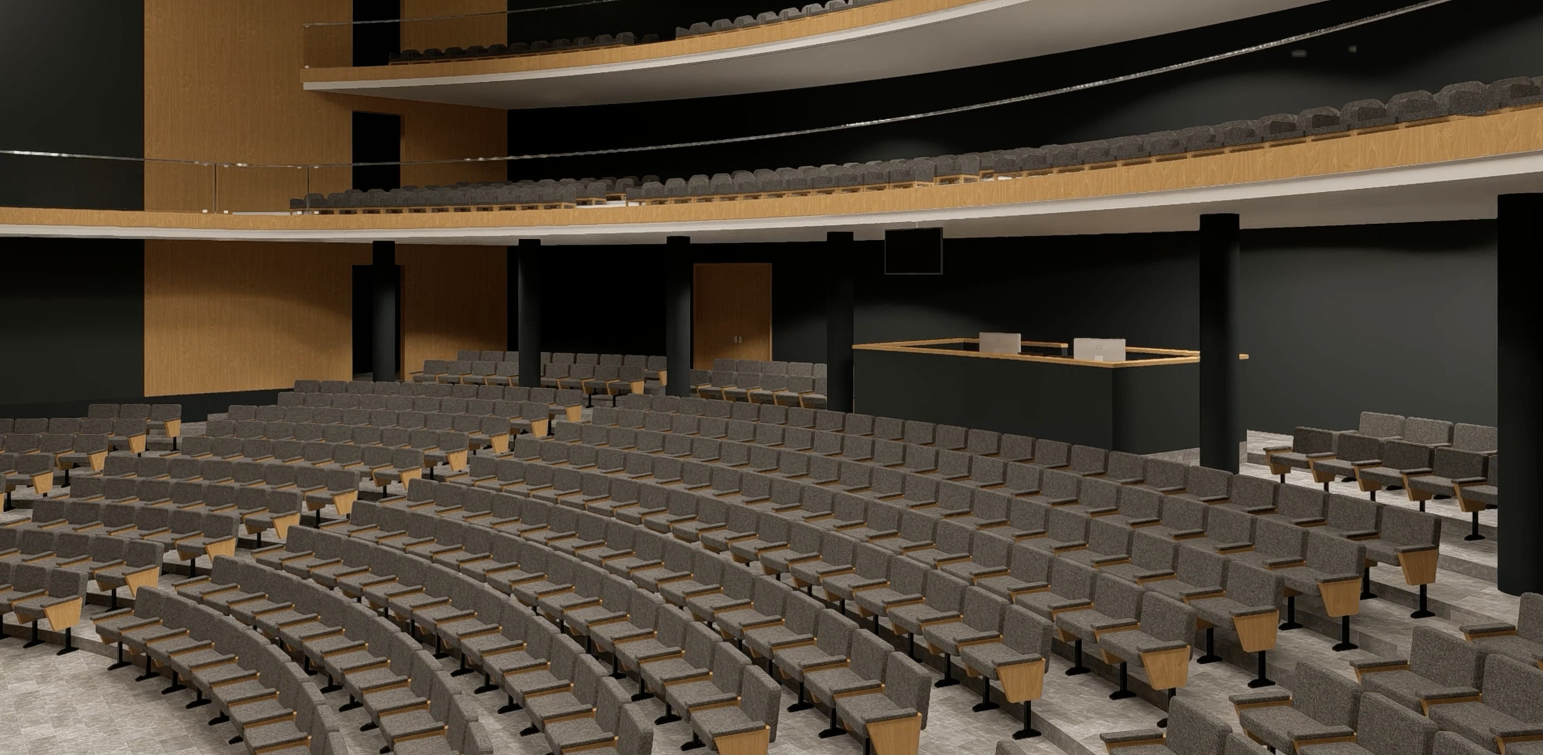 Rendering of the planned auditorium